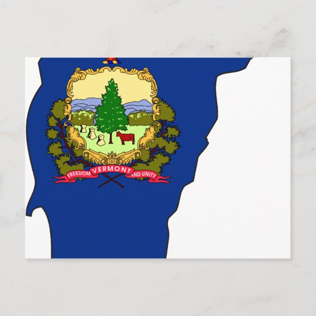 Vermont Flag Map Postcard (Front)