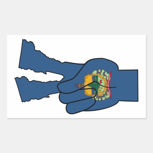 Vermont Flag Peace Sign Sticker (Front)
