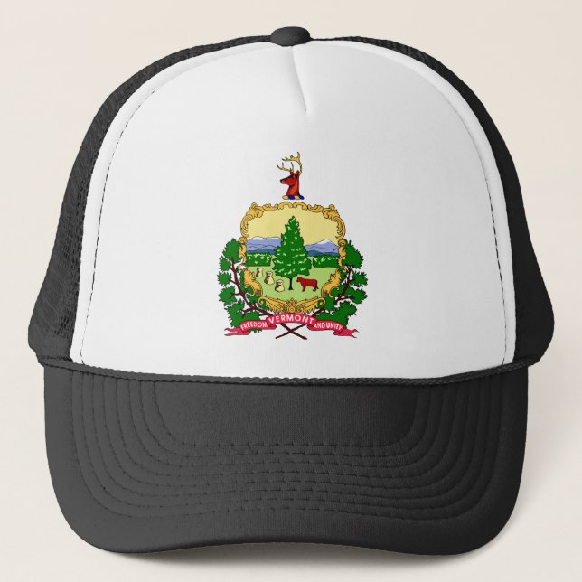 Vermont Flag Theme 00 Trucker Hat (Front)
