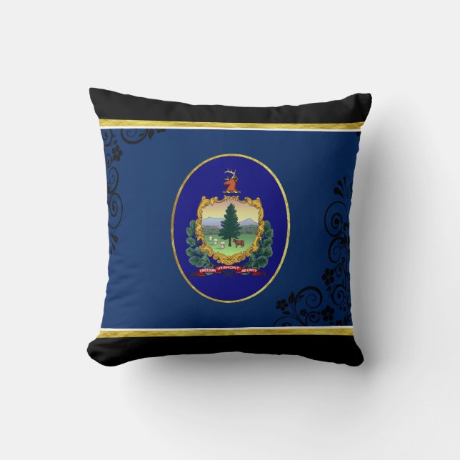 Vermont flag throw pillow (Front)