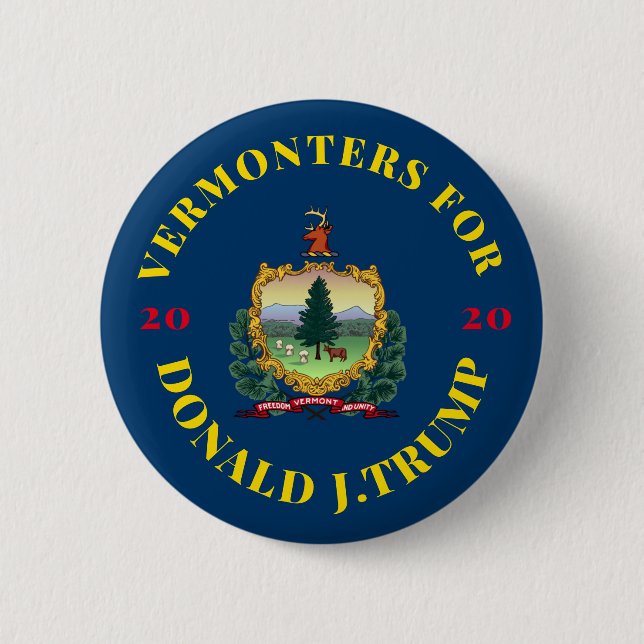 Vermont for Donald Trump 2020 2 Inch Round Button (Front)