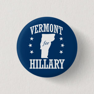 VERMONT FOR HILLARY 1 INCH ROUND BUTTON