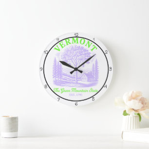 Vermont Green Mountain State Cabin Large Clock