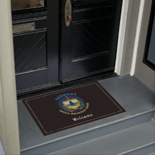 VERMONT GREEN MOUNTAIN STATE FLAG  DOORMAT
