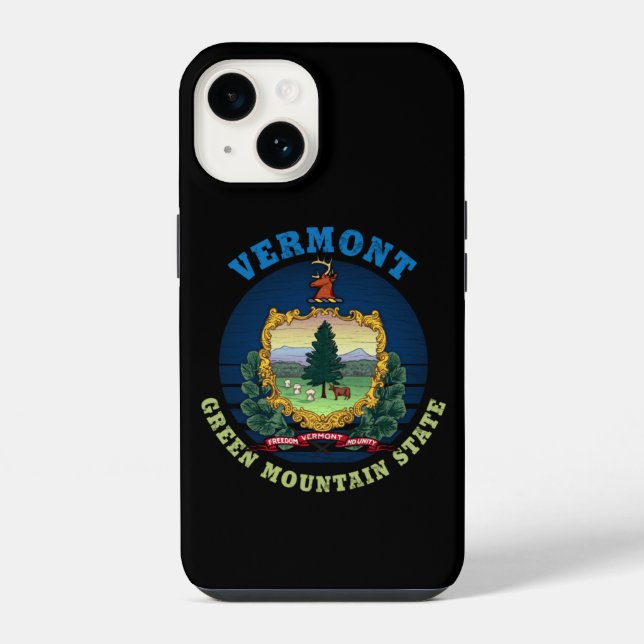 VERMONT GREEN MOUNTAIN STATE FLAG iPhone CASE (Back)