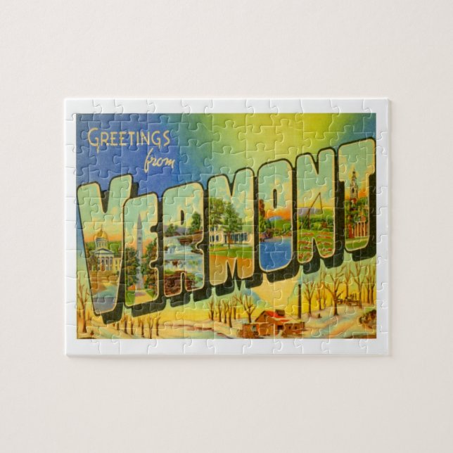 Vermont Greetings From US States Jigsaw Puzzle (Horizontal)