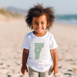 Vermont Home Grown   Editable Colours State Map Baby T-Shirt