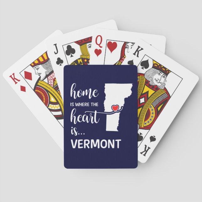 Vermont home is where the heart is playing cards (Back)