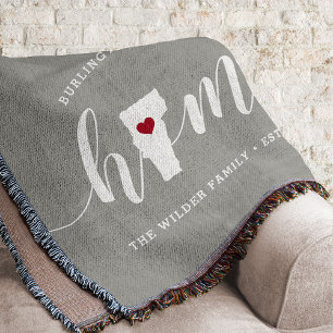 Vermont Home State Personalized Throw Blanket