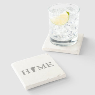 Vermont Home State Word Art Stone Coaster