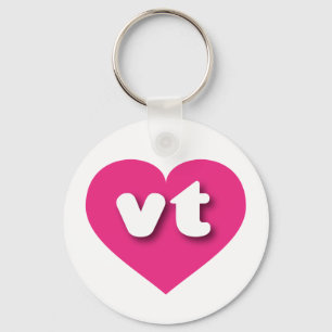 Vermont hot pink heart - I love vt Keychain