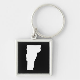 Vermont in White and Black Keychain