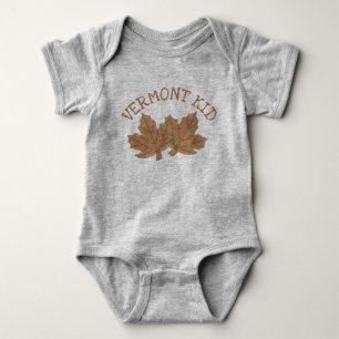 Vermont Kid Maple Leaf Leaves Sugar Candy VT Food Baby Bodysuit