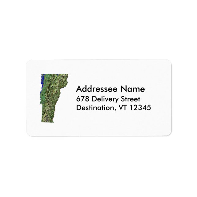 Vermont Map Address Label (Front)