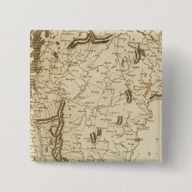 Vermont Map by Arrowsmith 2 Inch Square Button (Front)