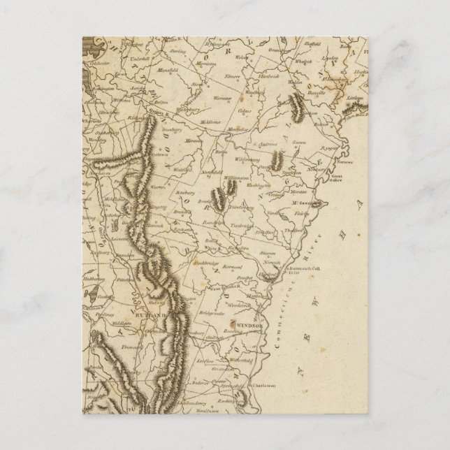 Vermont Map by Arrowsmith Postcard (Front)