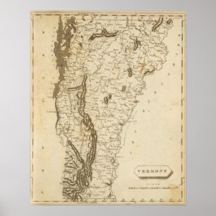 Vermont Map by Arrowsmith Poster