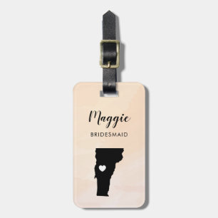 Vermont Map Luggage Tag, Wedding Party Welcome Tag