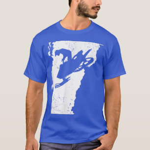 Vermont Map Snowmobile Riding Winter Sports Snowmo T-Shirt