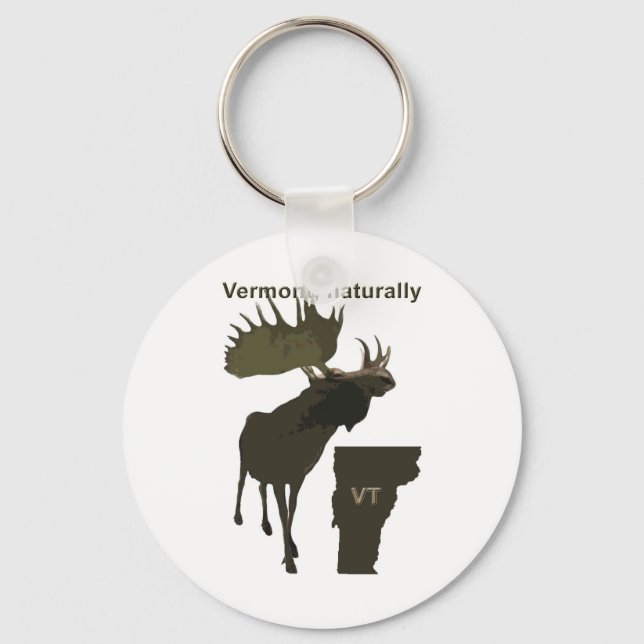 Vermont moose keychain (Front)