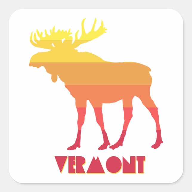 Vermont Moose Square Sticker (Front)