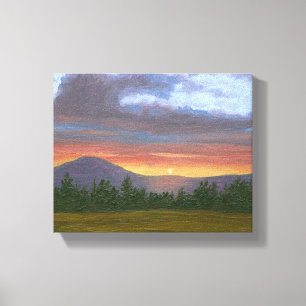 Vermont Mountain Sunset Landscape Canvas Print