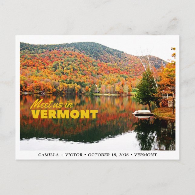 Vermont Mountain Wedding Save the Date Postcard (Front)