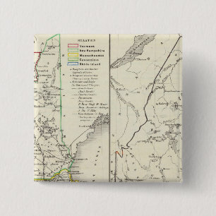 Vermont, New Hampshire, Massachusetts 2 Inch Square Button