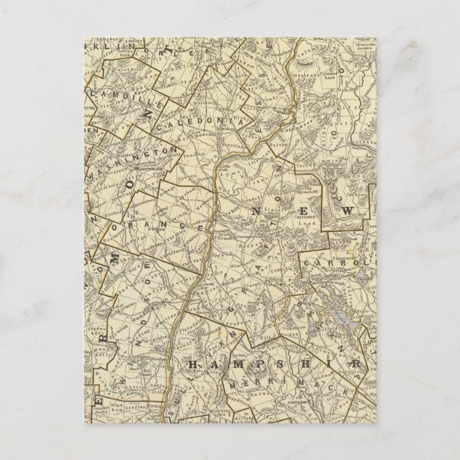 Vermont, New Hampshire Postcard (Front)