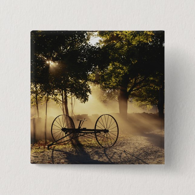 Vermont, Northeast Kingdom, Sunlight falling 2 Inch Square Button (Front)