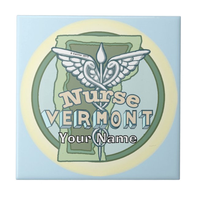 Vermont Nurse Caduceus Tile (Front)