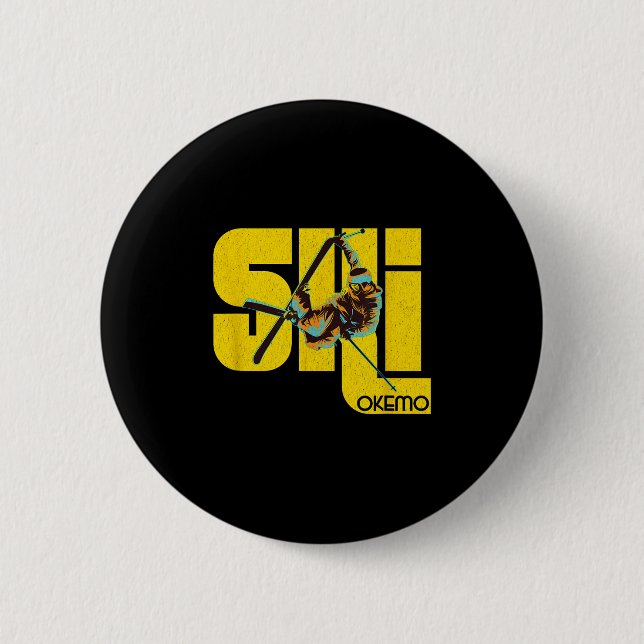 Vermont Okemo Mountain Ski  2 Inch Round Button (Front)