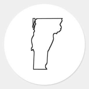 Vermont Outline Classic Round Sticker