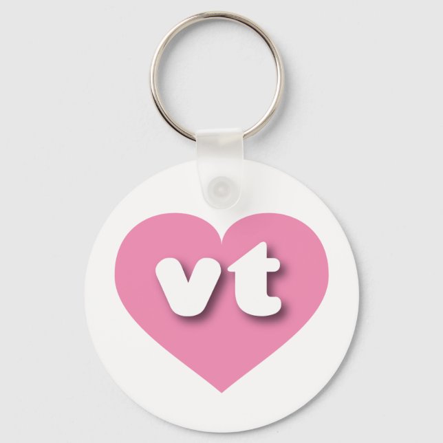 Vermont pink heart - I love vt Keychain (Front)