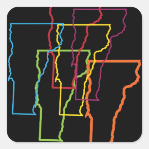 vermont pride blur square sticker
