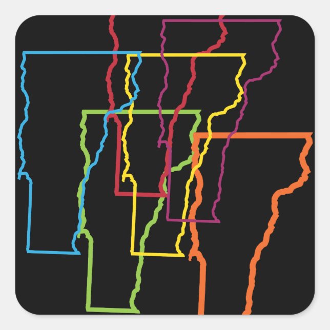 vermont pride blur square sticker (Front)