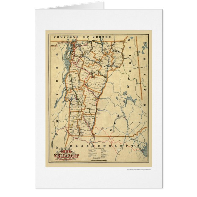 Vermont Railroad & Town Map 1896 (Front)