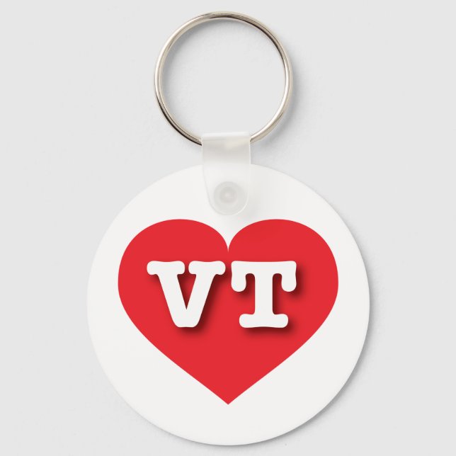 Vermont Red Heart - I love VT Keychain (Front)