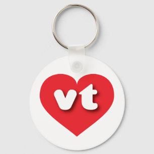 Vermont red heart - I love vt Keychain