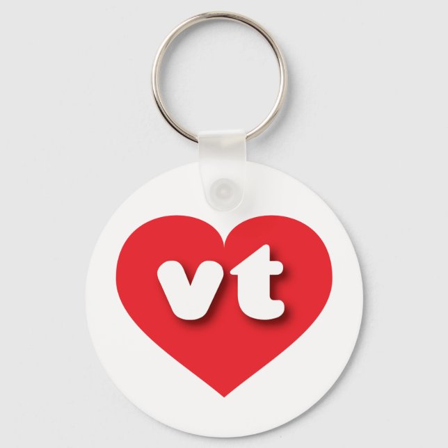Vermont red heart - I love vt Keychain (Front)