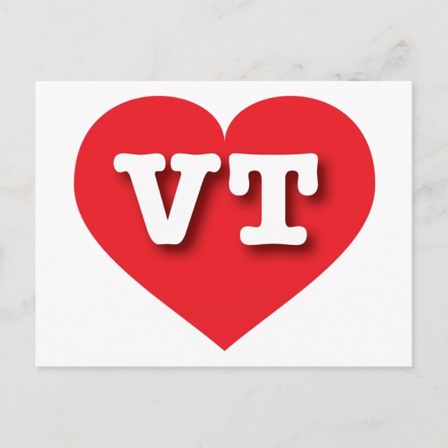 Vermont Red Heart - I love VT Postcard (Front)