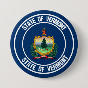 Vermont Round Emblem 3 Inch Round Button
