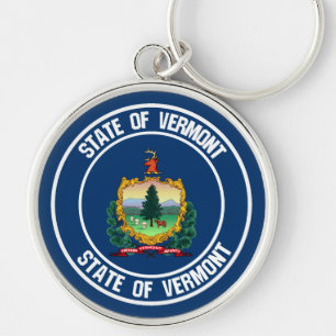 Vermont Round Emblem Keychain