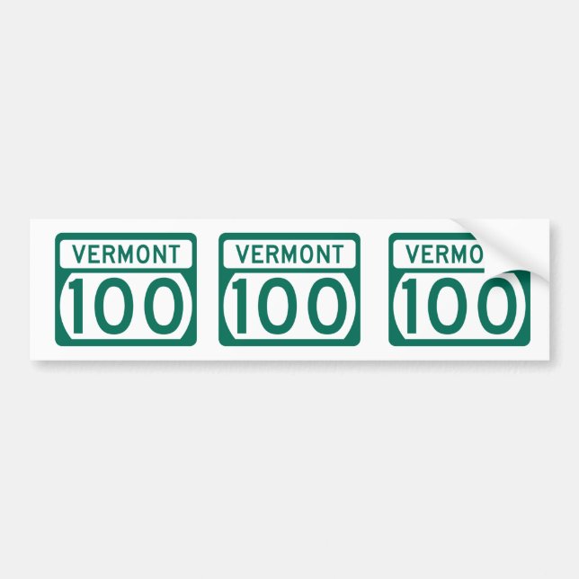 Vermont Route 100 road sign Bumper Sticker (Front)