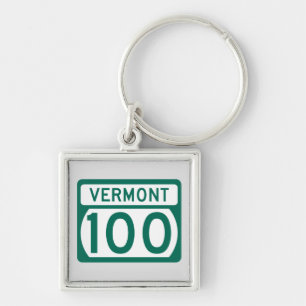 Vermont Route 100 road sign Keychain