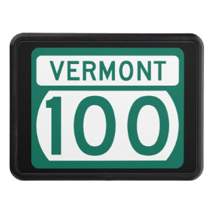 Vermont Route 100 road sign Trailer Hitch Cover