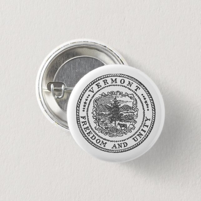 Vermont Seal 1 Inch Round Button (Front & Back)