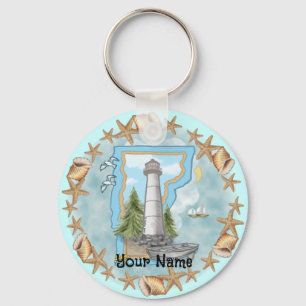 Vermont Shells Lighthouse keychain 