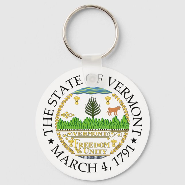 Vermont sign keychain (Front)