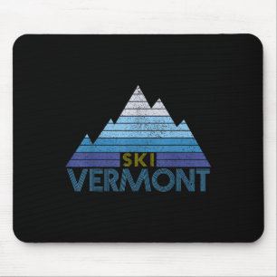 Vermont Ski Souvenir Vintage Mountain Sports Winte Mouse Pad